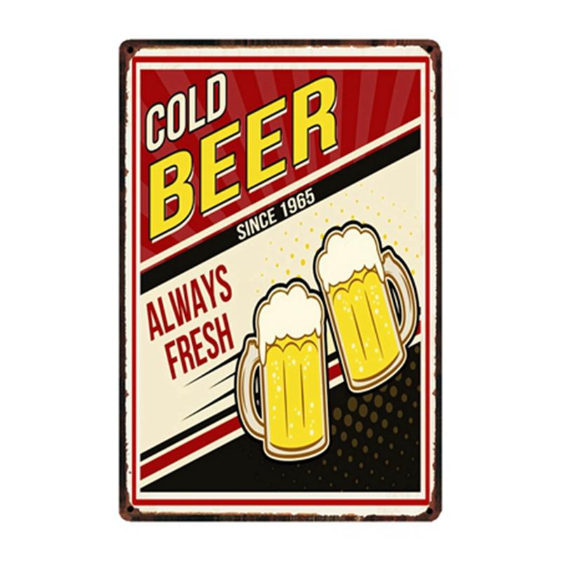 [ WellCraft ] Free Beer Tomorrow Ice Cold Beer Served Here Metal Sign Posters Art Vintage Mural Painting Custom Decor WW4