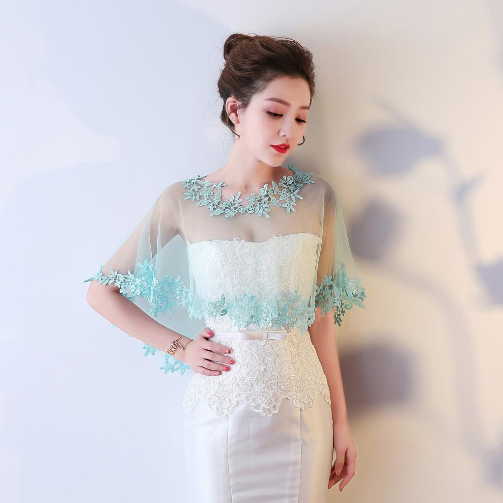Women Party Bridal Casual Lace Shawl Wedding Cape Evening Dress Cape Style Shawl Elegant Light Sheer