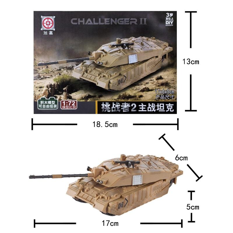 1:72 Creative Military Series The United Kingdom Challenger Main Battle Tank Model Building Blocks Assembled Toys For Boys Gifts