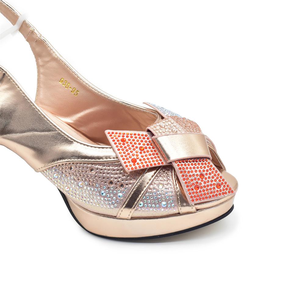 Rhinestone Peep-toe Heels & Bag Set for New Year's Eve