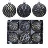 Set of 6 Decorative Christmas Ornaments with Matte Finish and Embossed Pattern for Holiday Tree and Venue Decoration