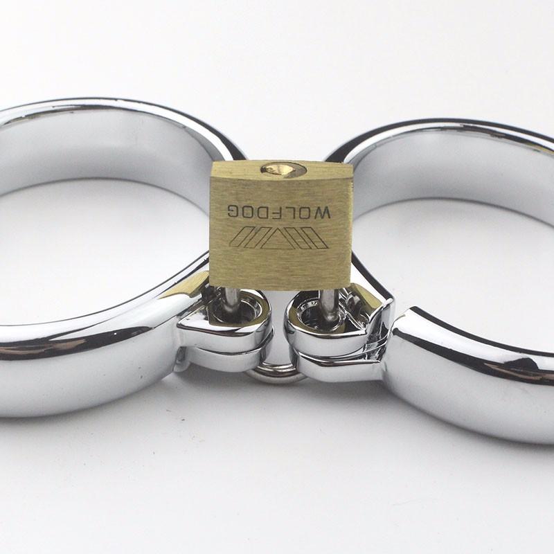 Locking Metal Handcuffs Lockable Wrist Cuffs  Slave Play Cuffs & Shackles