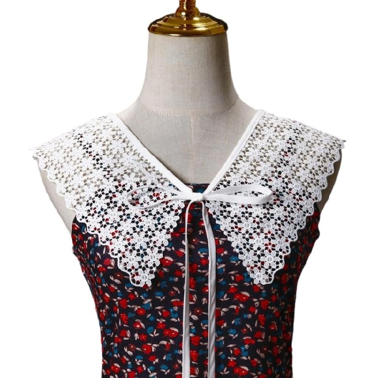 

Elegant Decorative Floral Lace Shawl False Collar Hollowout Embroidery Flower Detachable Collar Capelet for Women Dress