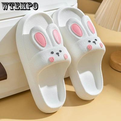 Hausschuhe Weibliche Sommer Oberbekleidung Cartoon Niedlichen Kaninchen Hausschuhe Weichen Boden Dicken Hause kinder Sandalen eltern-kind-Hausschuhe