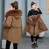 Winter New Style Style Overcomes Women's Mid Length Plush Thickened Cotton Coat Cotton Coat Middle Aged Women's Large Fur Collar Coat