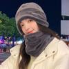 Women's plush thread warm hat autumn and winter wind-proof scarf cover ski knitted cotton hat cycling sports hat