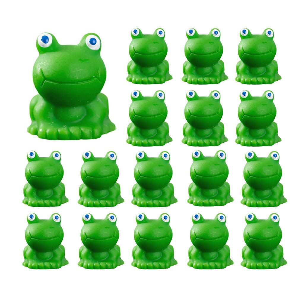 100pc Mini Frog Garden Green Frog Figurines Tiny Plastic Frogs Fairy Garden Decor Plants Resin craftwork