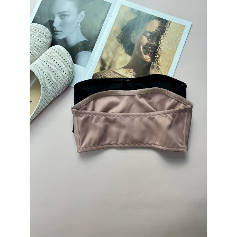 Hot Style Front Button Strapless Tube Top for Women Non-slip, Anti-exposure Strapless Back