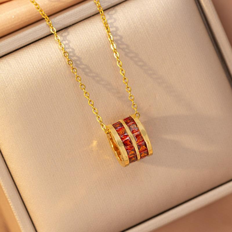 [Titanium Steel] Necklace Women's Copper Micro-inlaid Electroplating Advanced Sense Delicate Clavicle Chain Jewelry