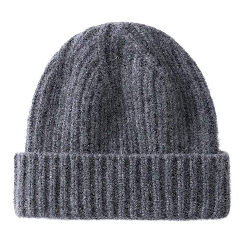 100% Cashmere Beanie Men Women Warm Winter Hat Heads Ear Protection Knit Cap