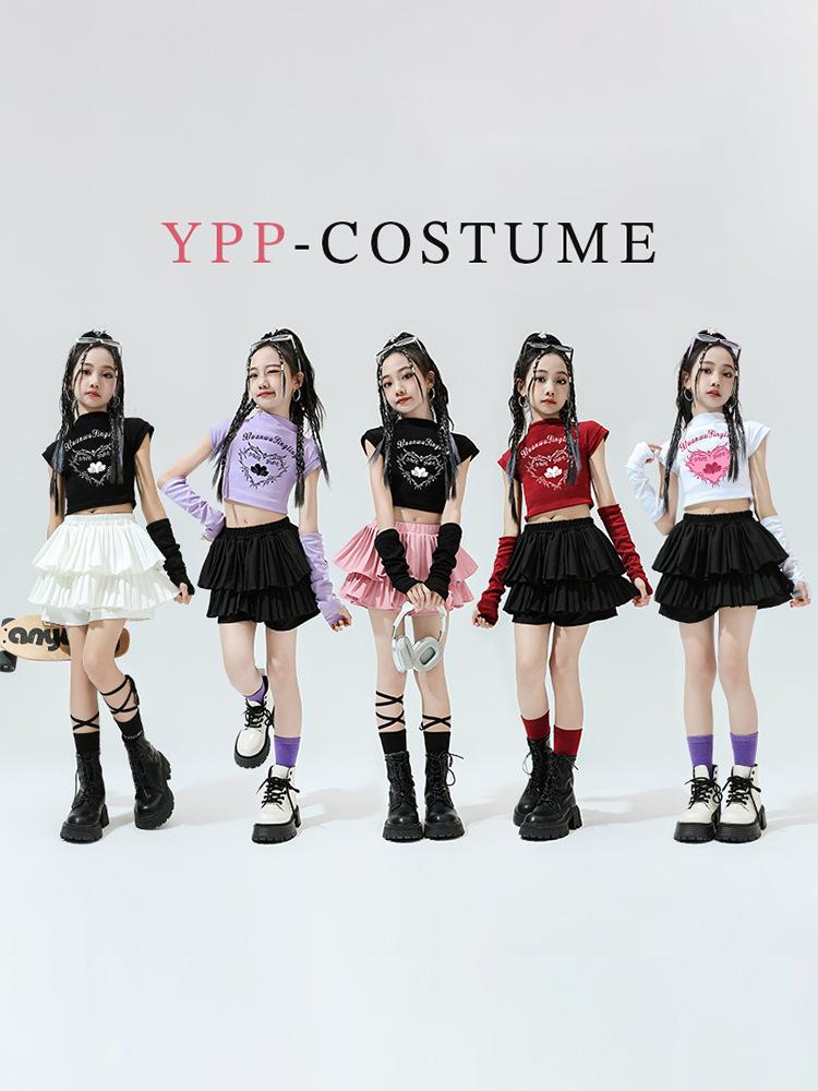 Girls' Jazz Hip Hop Dance Costume Set - Trendy Cheerleading Performance Outfit