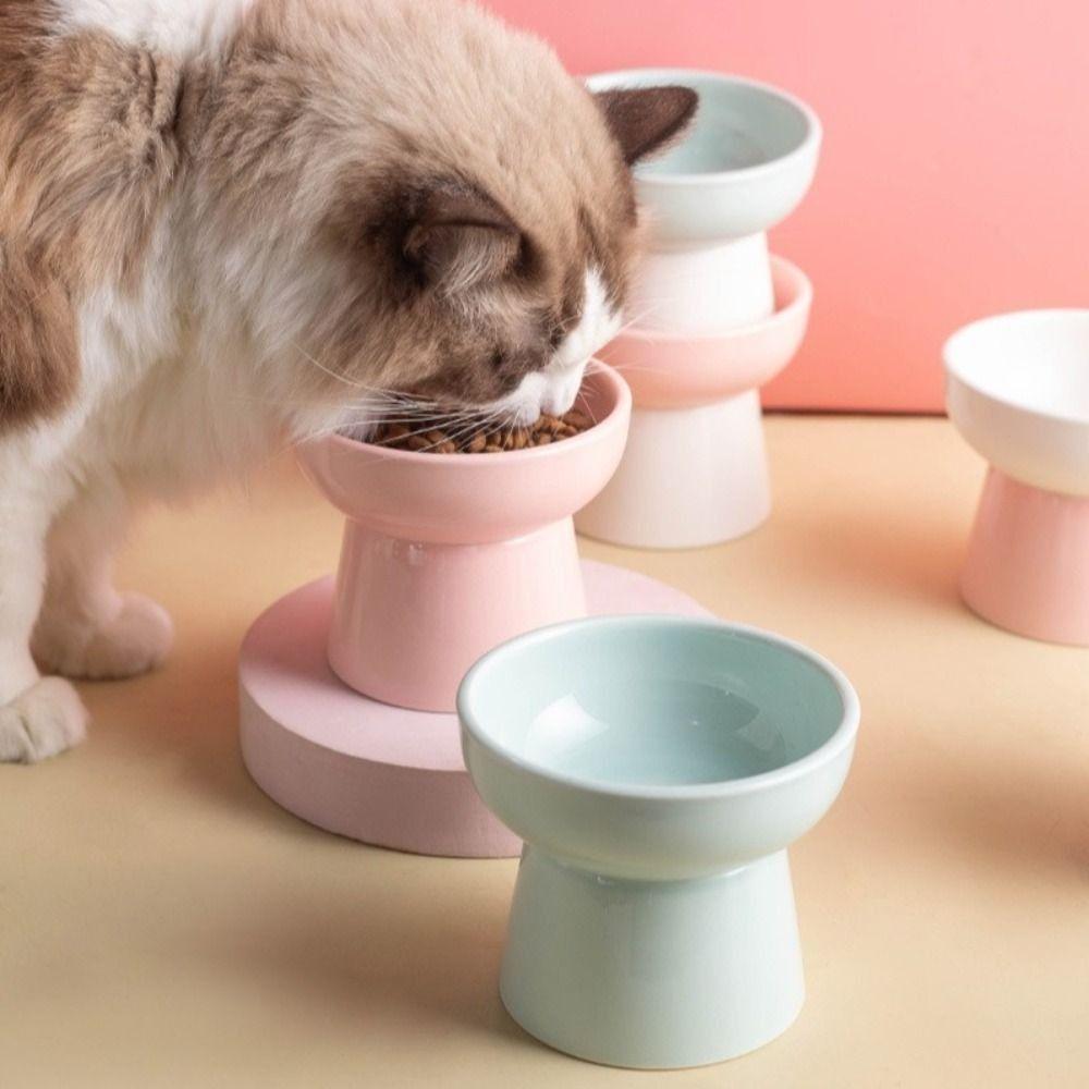 Ceramic Cat Elevated Bowl High Foot Pet Feeding Dishes Nordic Style Dog Food Water Feeders  Kitten