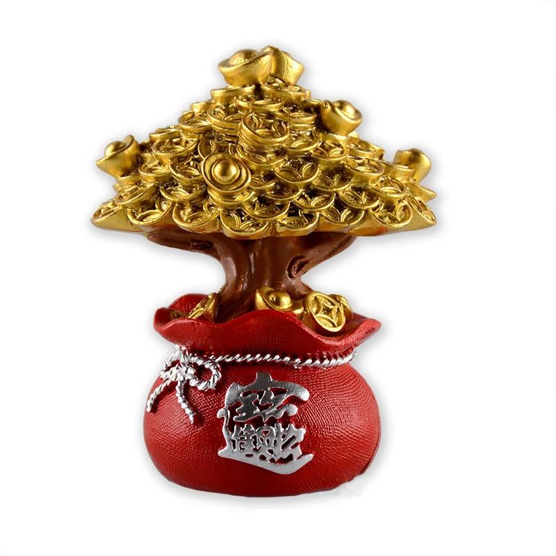 Feng Shui Money Tree Lucky Fortune Birthday Baking Cake Dress Up Decorating for Car Home TV Cabinet Decoration Crafts Figurines