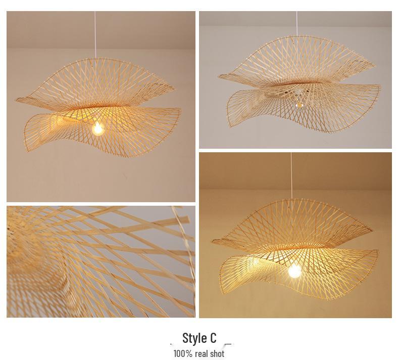 Southeast Asian Bamboo Lantern Pendant Light - Japanese Style Lampshade for Restaurants, Hot Pot Shops, Homestays, Hotels, and Artistic Decor