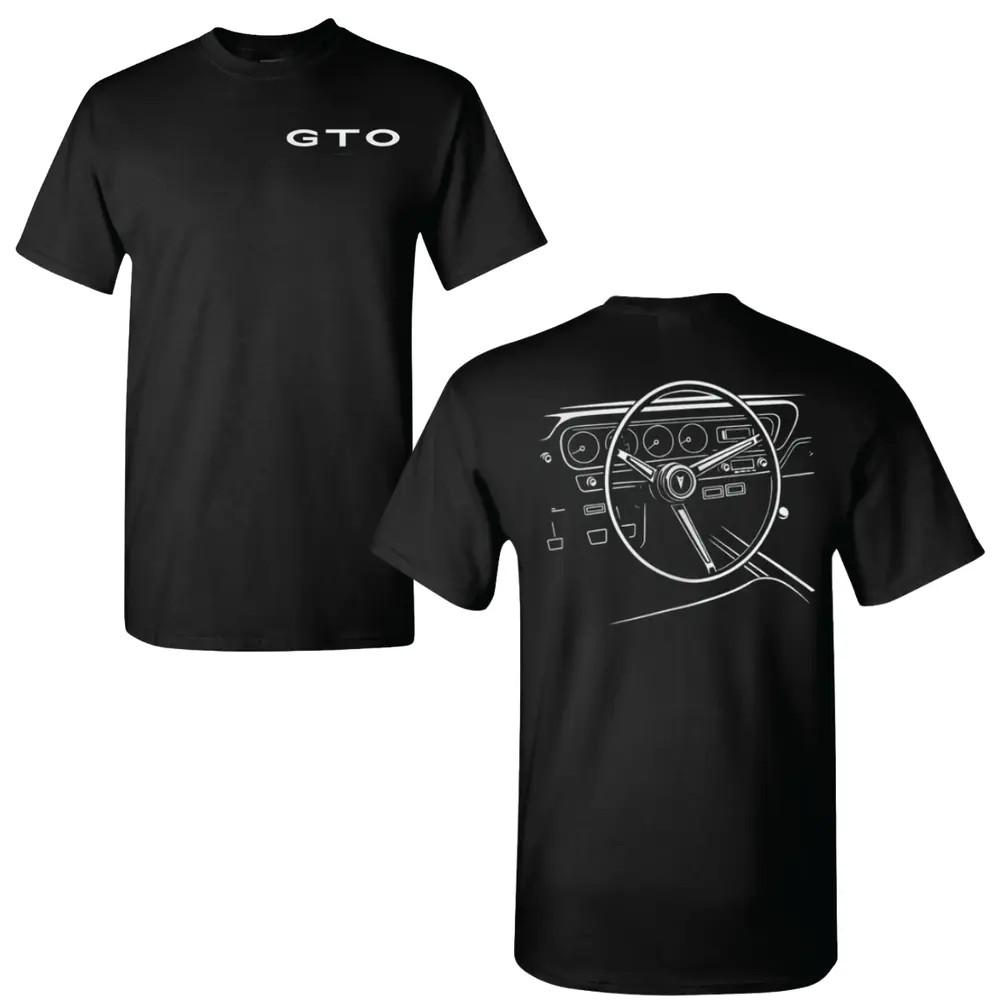 Pontiac GTO Muscle Car T-Shirt – Classic Dashboard & Steering Wheel Outline Grap XXXXL