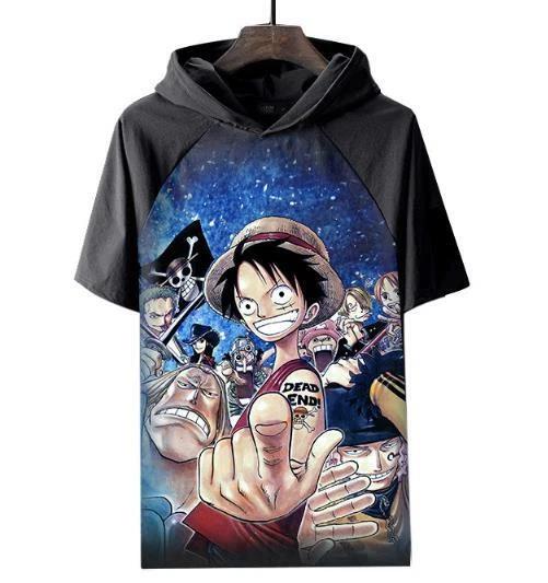 One Piece Luffy Anime Manga Hooded T-shirt Shirt Muscle Shirt Polyester L