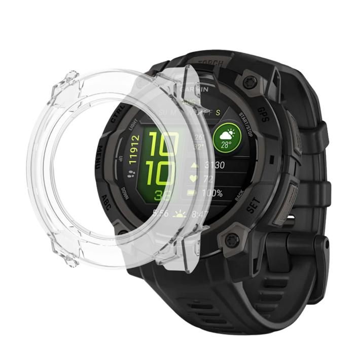 Case compatible Garmin Instinct 3 45mm - Rigid protection smartwatch transparent case tempered glass screen Phonillico® trasparente