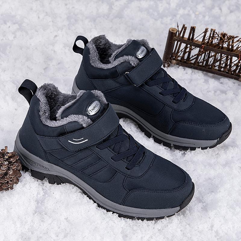 

Большой размер 48 Папины кроссовки 47 Зимние бархатные теплые утолщенные пожилые хлопковые туфли Мужские нескользящие зимние ботинки 46 темно-синий