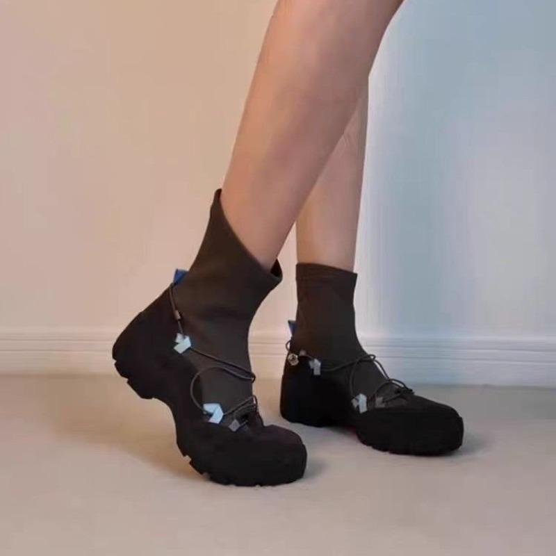 Fashion Soft Slip Anti-wear Single Boots Women's Fashion Round Toe Sleeve Block Heel Short Boots