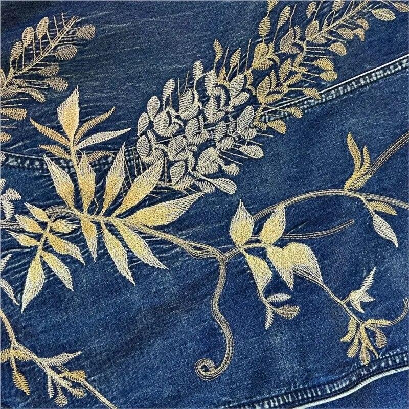 Johnature Kvinne Vår Kinesisk stil Nisje Spenne Kjole Mote Broderi Uformell Vintage bomull Langermet Kjole