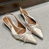Fashion Summer Butterfly-knot Women Sandals Fashion Pointed Toe Singbacks Shoes Ladies Elegant Dancing Party Pumps Zapatos De Mujer