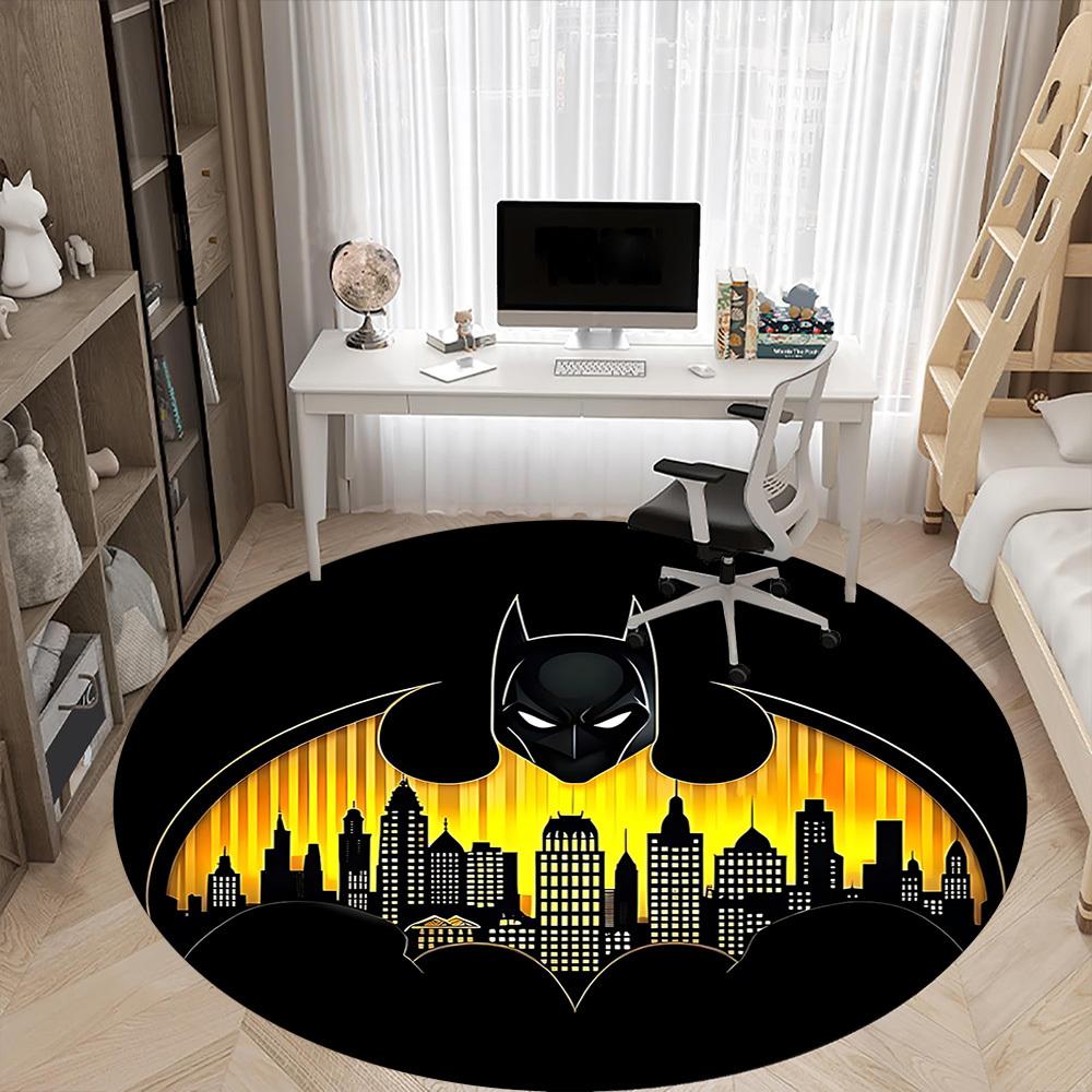 1pc Batman Office Round Area Rug, Under Office Chairs Bedroom Living Room Home Decor, Room Deco, Available In Various Sizes