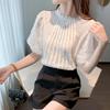 Fashion Summer Short Sleeve White Lace Blouse Shirt Women Tops