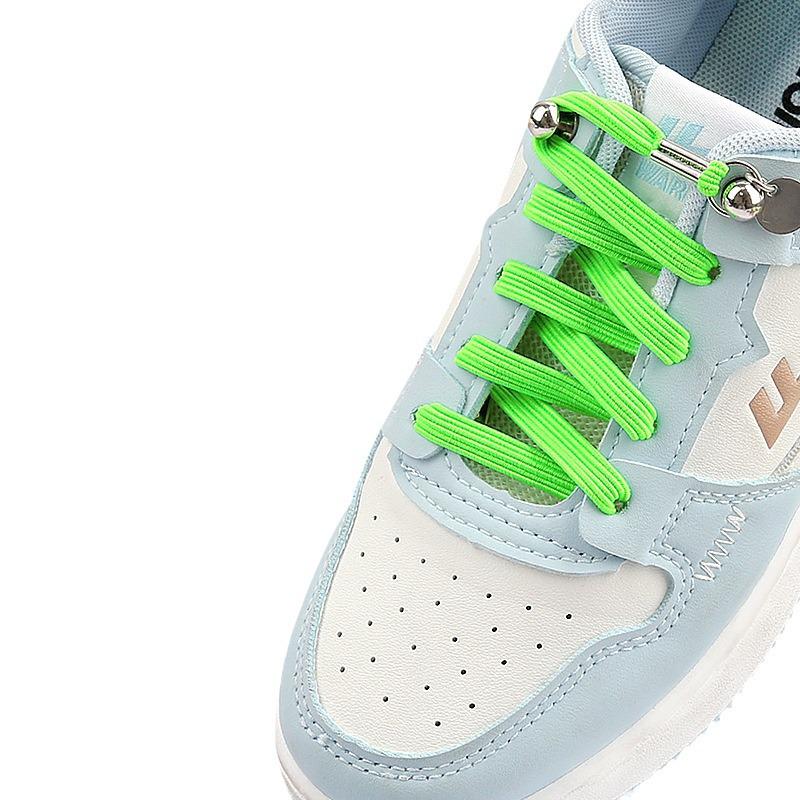 No-Tie Elastic Shoelaces with Creative Buckle for Men & Women - Colorful Round/Flat for Sports & Casual Wear