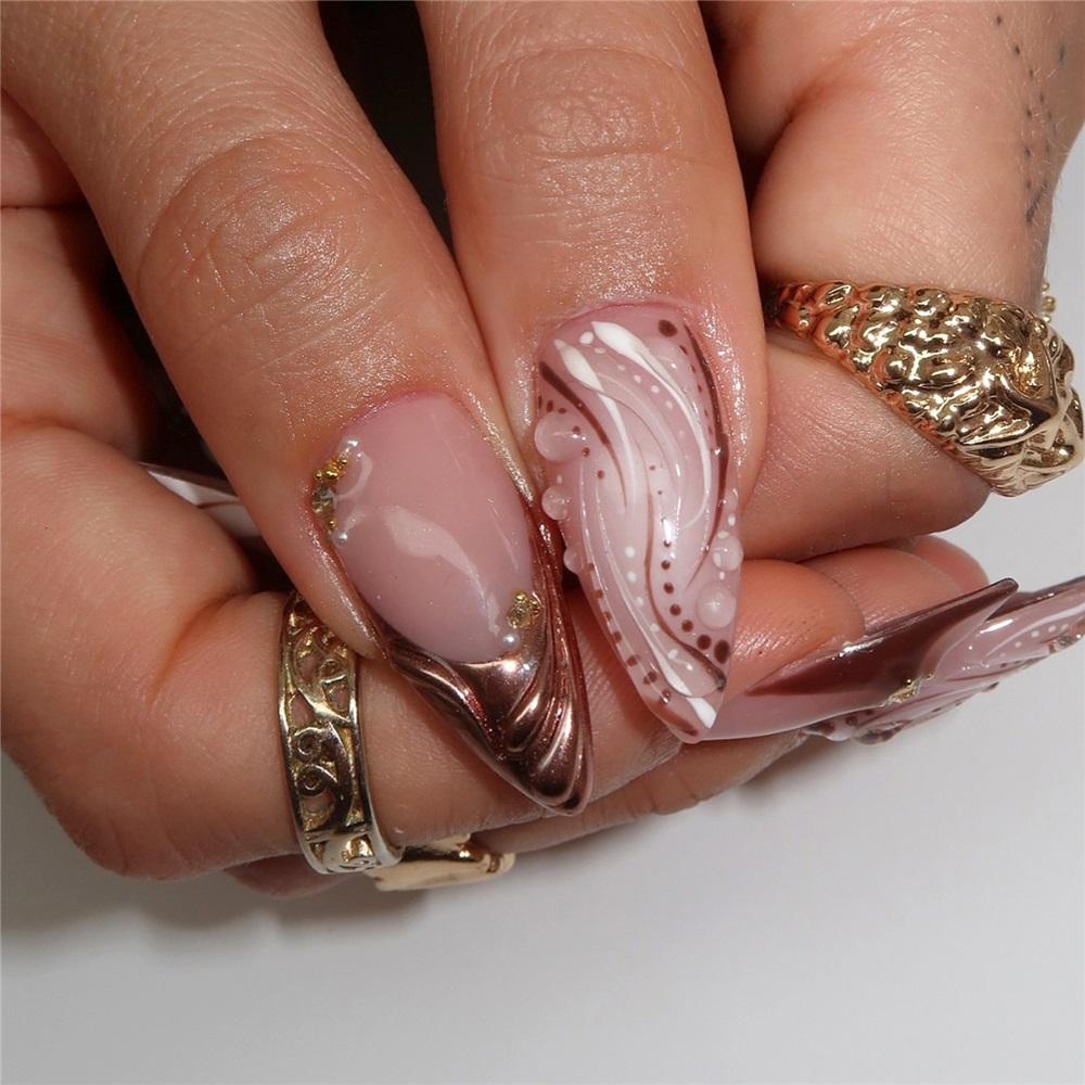 Three-dimensional French Ice-through Flowers, Fashionable And Versatile European And American Style Removable Fake Nails Manicure Patches