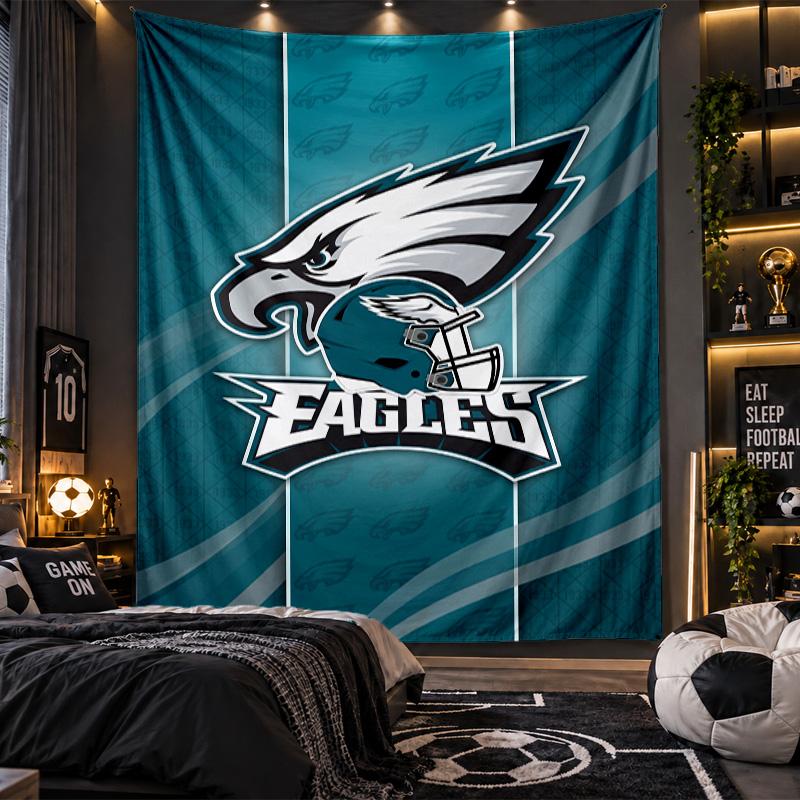 Wall Hanging Tapestry Philadelphia Eagles Print Cloth for Living Room Bedroom Home Decor