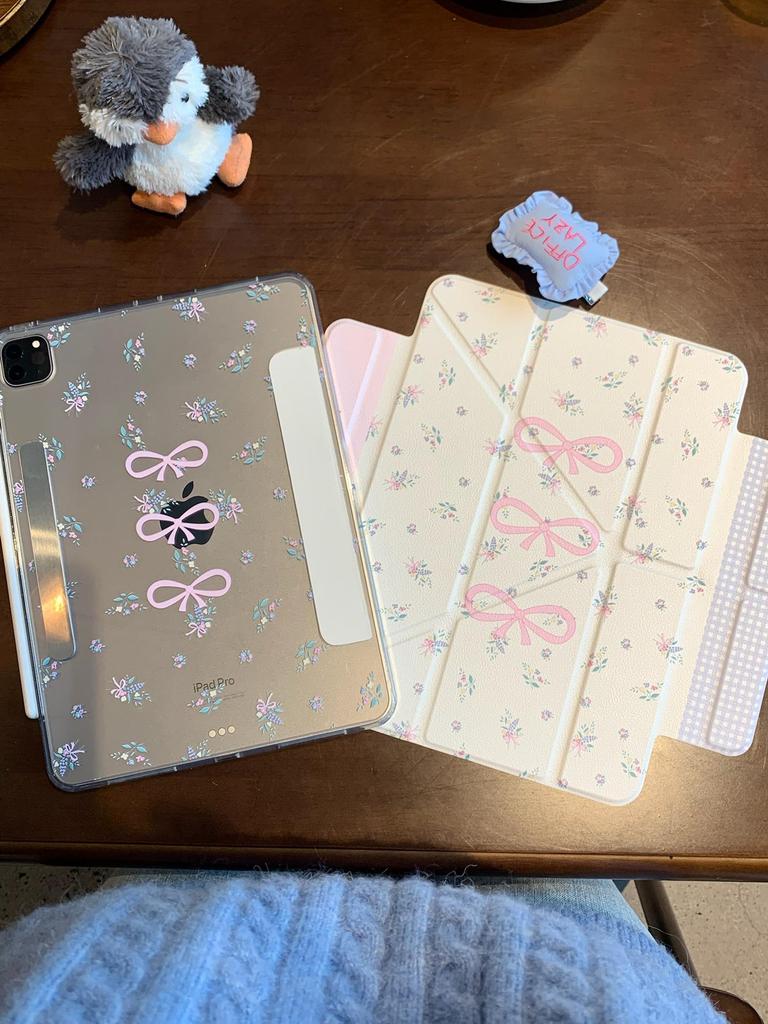 Floral Print iPad Pro 2021 / iPad Mini 6 Case with Three Bows