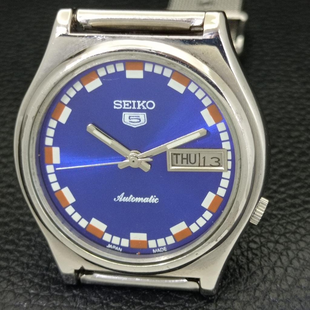 AUTOMATIC VINTAGE SEIKO 5 JAPAN 7009A MENS BLUE COLOR DIAL WATCH A701362-5 R206a-a701362