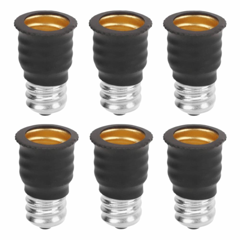 6 Pcs Black/White E12 To E14 Adapter Screw in Bulb Converter Durable Light Bulb Adapter  Bedrooms