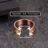 Vinterly Pure Copper Magnetic Rings Viking Vintage 6.5mm Health Energy Finger Open Cuff Adjustable Jewelry High Magnet Resizable