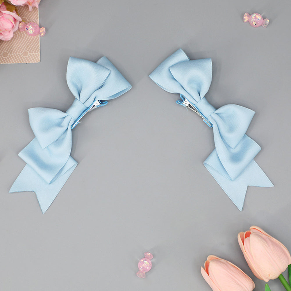 Fashion Kawaii Handmade Bow Hairclip Woman Sweet Anime Lolita Hairpin Cosplay Headdress JK Uniform Hair Accessories Xmas Gifts
