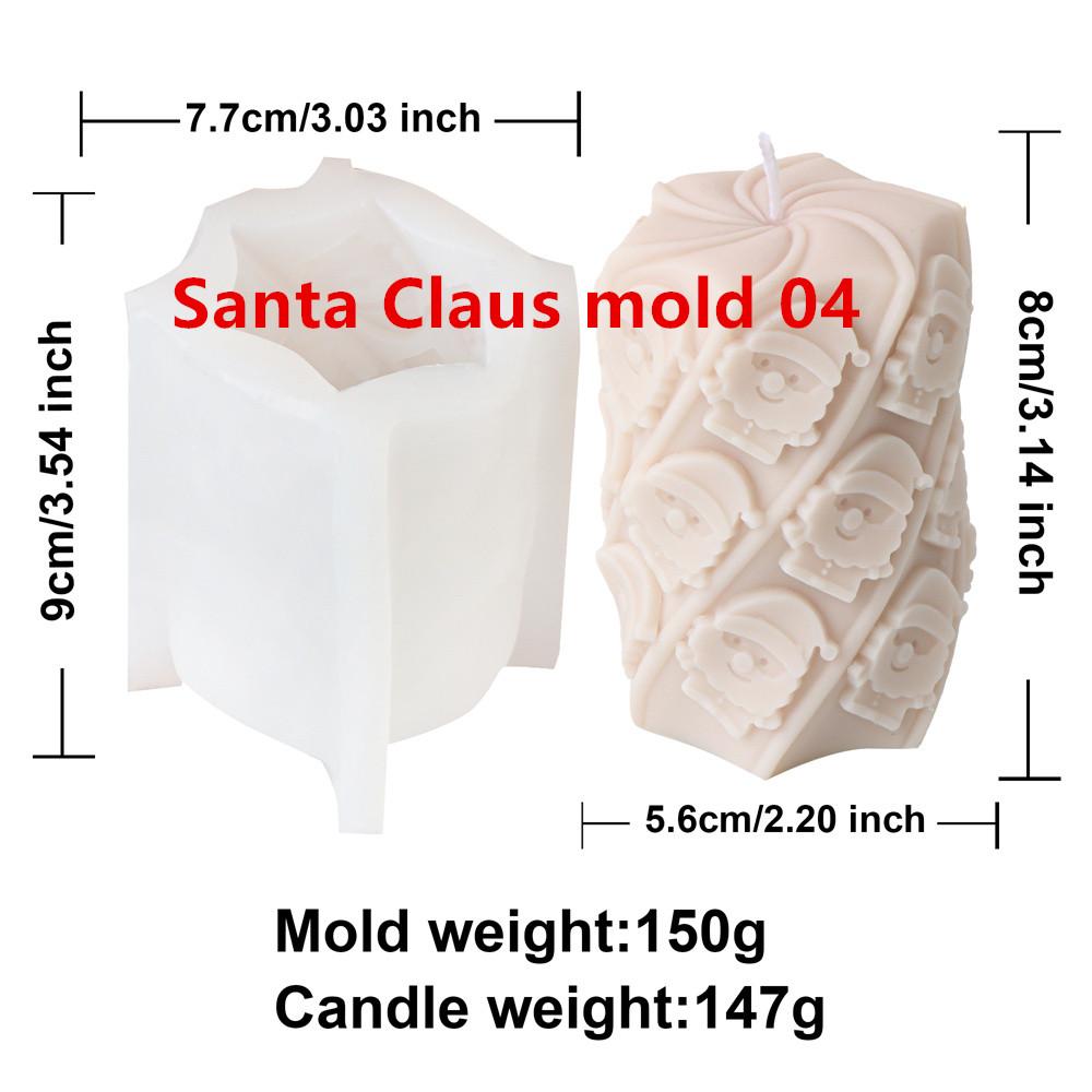 3D Christmas Tree Santa Claus Candle Silicone Molds DIY Christmas Decor Soap Making Festive Aromatherapy Candle Supplies
