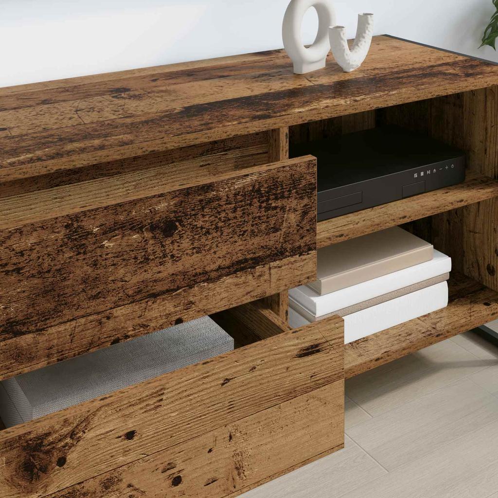 TV Stand 100 X 36 X 49.5 Cm Reclaimed Wood Engineered Wood