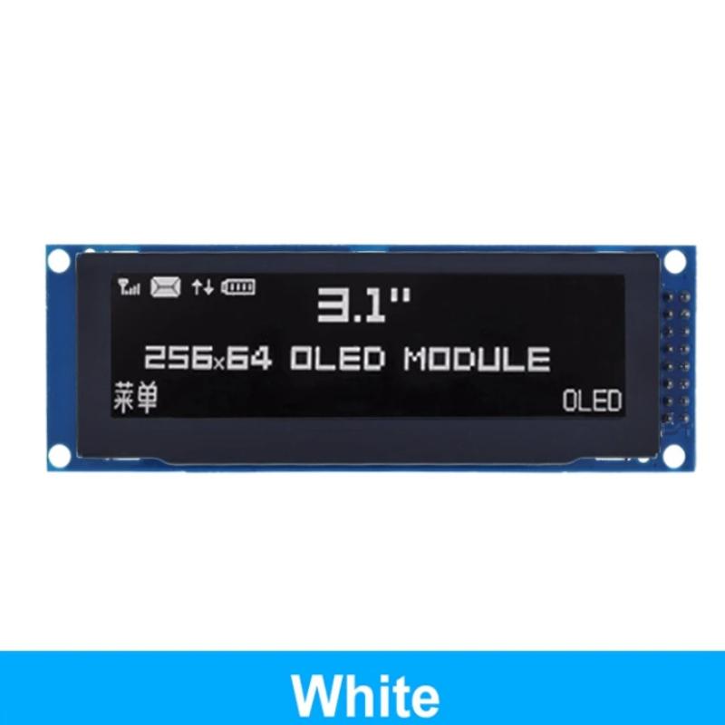 3.12 Inch Oled Display Module Ssd1322 256X64 For Arduino Stm32 Spi I2C Interface With Pre-Soldered Pin Header