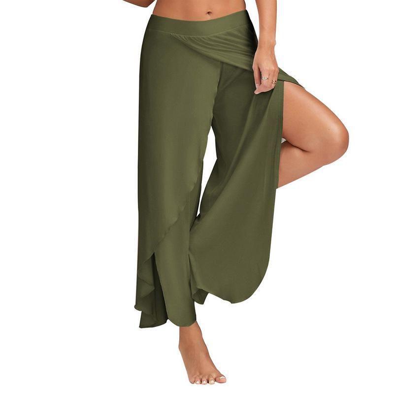 Women's Summer Casual Wide Leg Pants In Premium Quality Solid Color Design