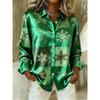 Fashionable Casual Women's Loose Comfortable Shirt Collarless Design 3D Exquisite Print Comfortable Breathable Shirt