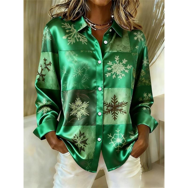 Fashionable Casual Women's Loose Comfortable Shirt Collarless Design 3D Exquisite Print Comfortable Breathable Shirt