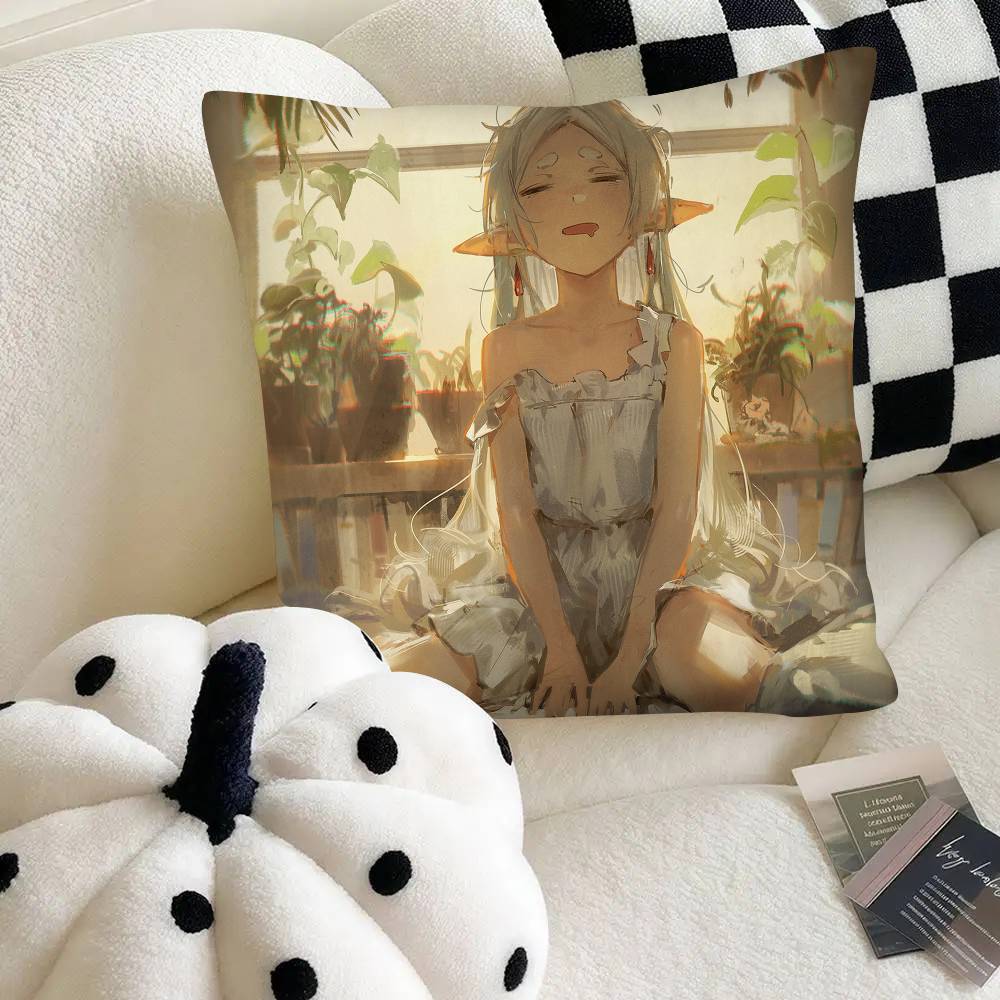 Frieren Anime Frieren Beyond Journey S End Pillow Case Square Pillow Bedroom Sofa Leisure Comfort Cushion Car Home Decoration