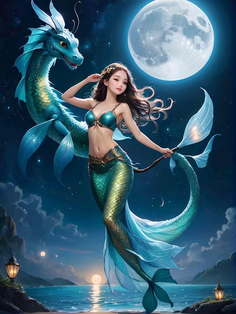 5D DIY Diamond Embroidery Abstract Art Diamond Painting Painted Mermaid Picture Cross Stitch Diamond Mosaic New  Wall Art
