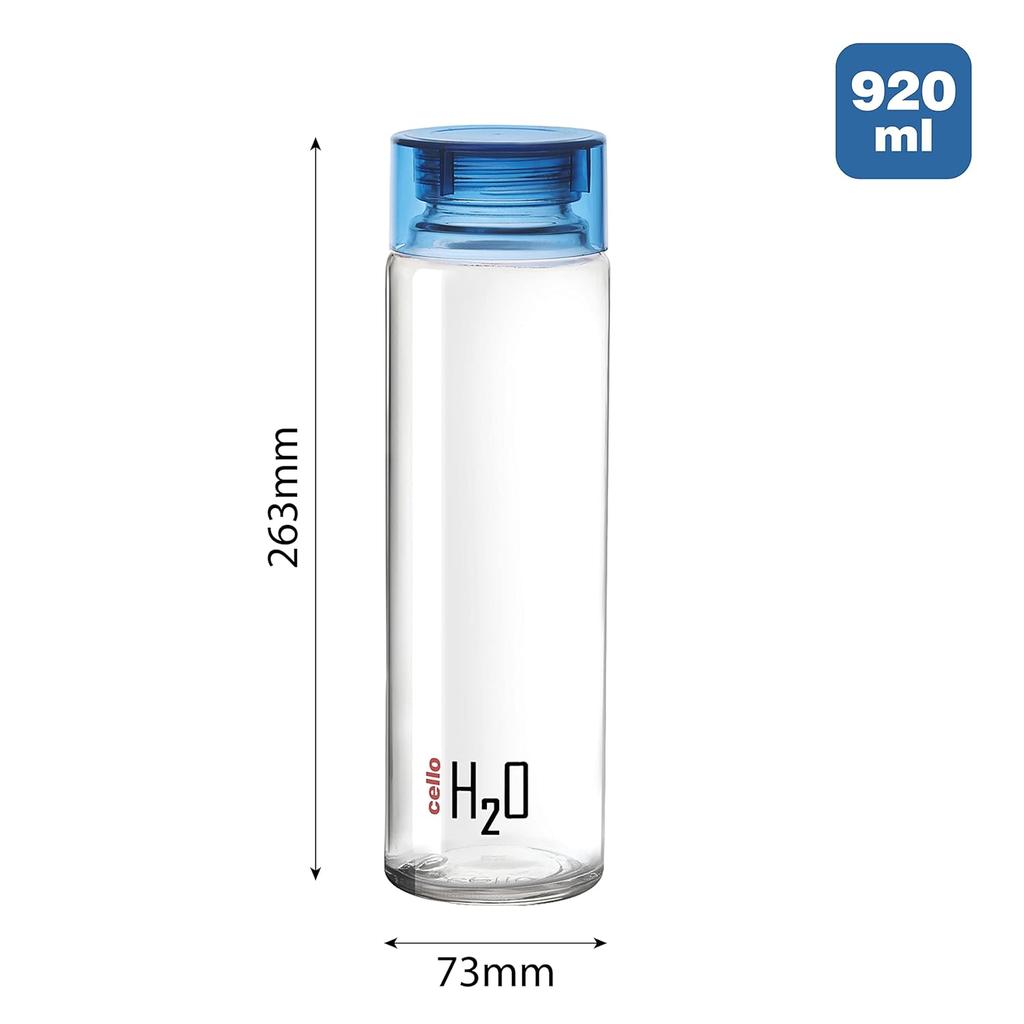Glass Water Bottles For Fridge And Travel Use Leakproof Wide Mouth Easy Clean Durable Design Blue Set Of 3 For Home Office Gym