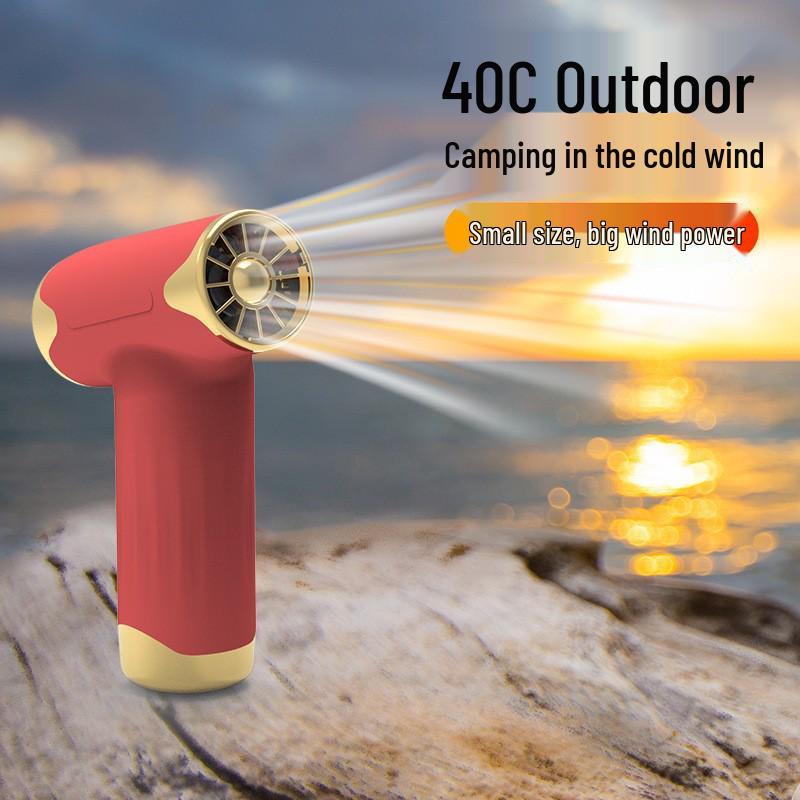 

Compact Turbo Hair Dryer & Blade-less Mini Fan Charger Silver 120,000 RPM