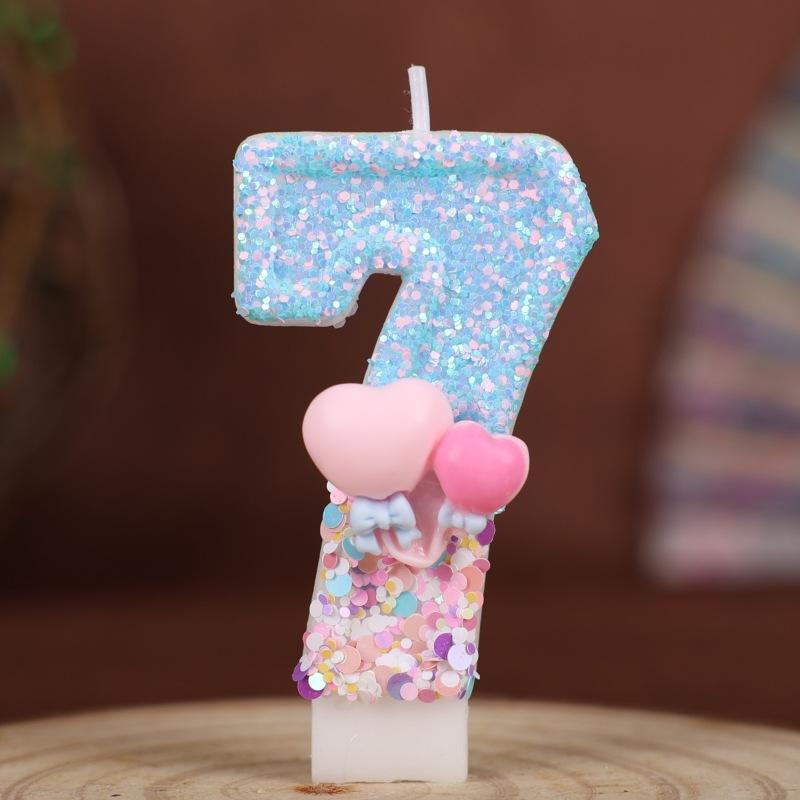 Creative Balloon Numbers Birthday Candles Cake Decoration Party Holiday One Year Old Handmade Candles 0-9