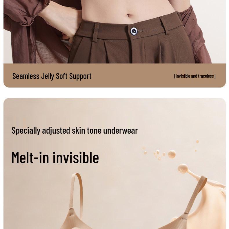 Seamless Invisible Bra: Skin Tone Thin Strap Vest for Small-Chested Women