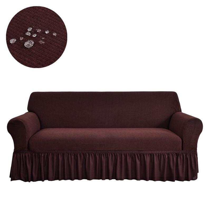1pc Waterproof Sofa Skirt Covers Stretch Breathable Couch Covers Adjustable Elastic Sofa Slipcovers for Living Room Hotel