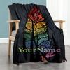 Ethnic Tribal Patterns Personalized Name Blanket Cozy Personalized Blanket Warmthful Decor Throw For Seaside Office Chair Sofa Picnics
