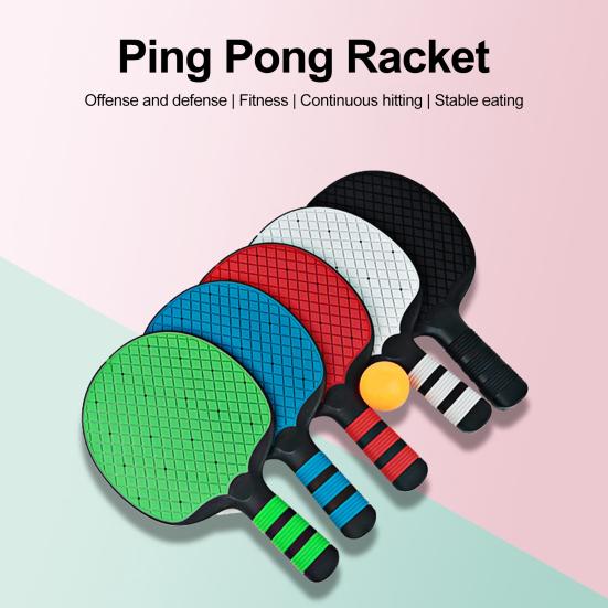 Ping Pong Paddles Silicone Table Tennis Racket Pingpong Training Bat with Ergonomic Handle for Beginner